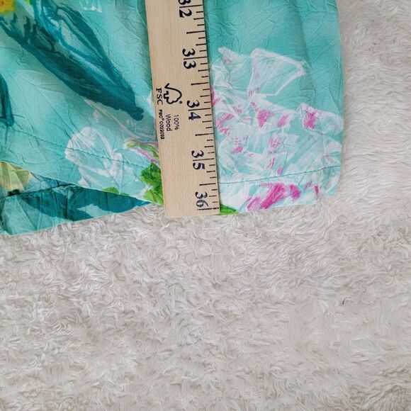 Vintage Jams World Rayon‎ Crinkle Hydrangea Dress Midi Sleeveless Size 11 READ - Picture 7 of 13